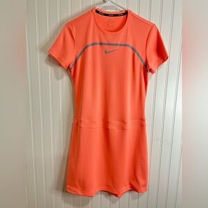 Nike Orange Midi Dress women  withGray Accents